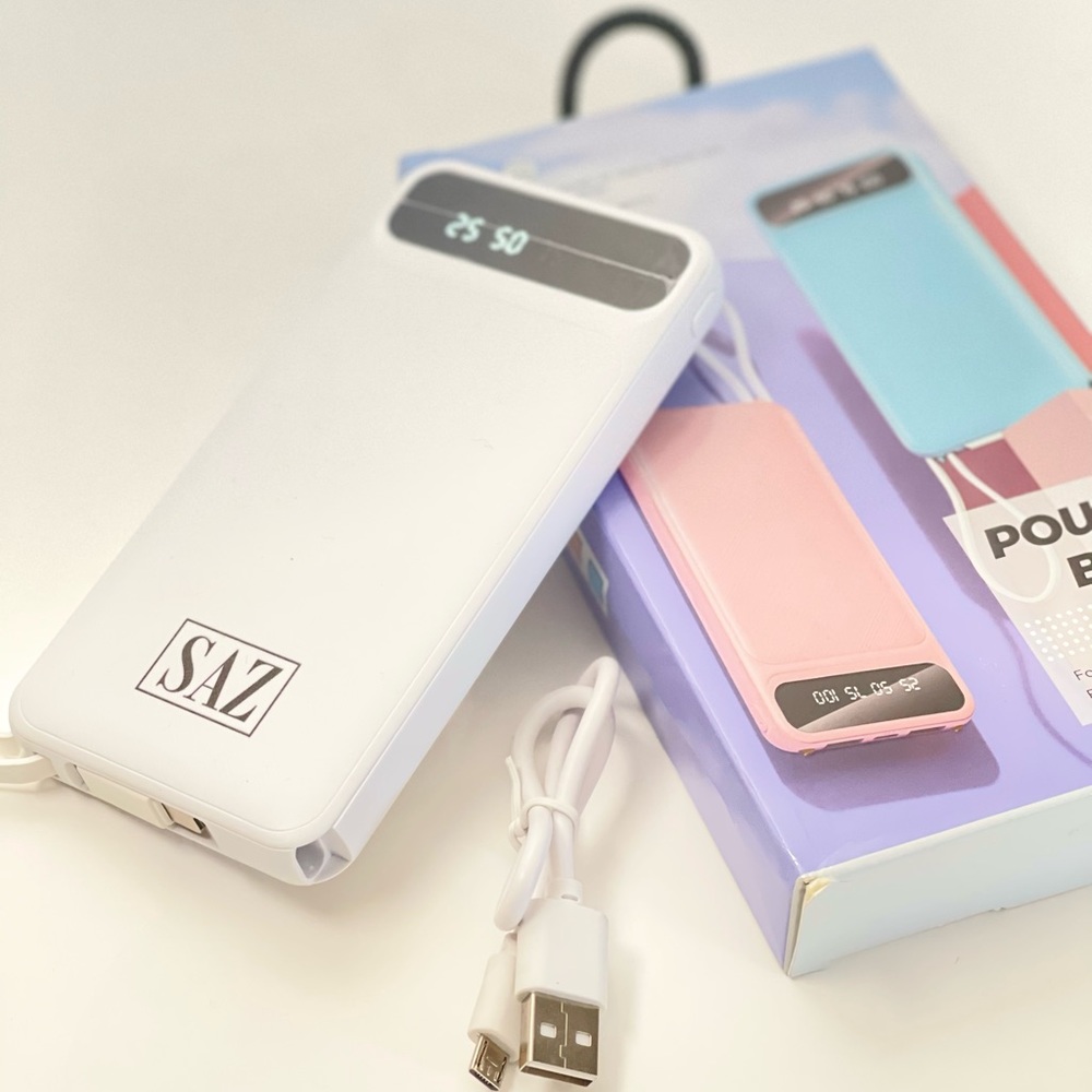 Power Bank 10000mAh  USB-C,A, Charges Smartphones Tablets. Torch light, Display.
